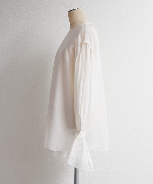 pual ce cin ブラウス シャツ フレアレースカフスブラウス レディース