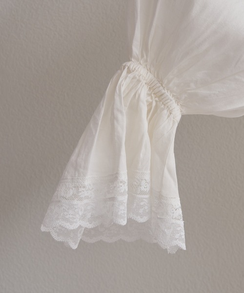 pual ce cin ブラウス シャツ フレアレースカフスブラウス レディース