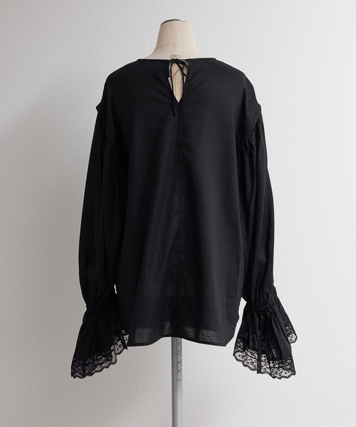 pual ce cin ブラウス シャツ フレアレースカフスブラウス レディース