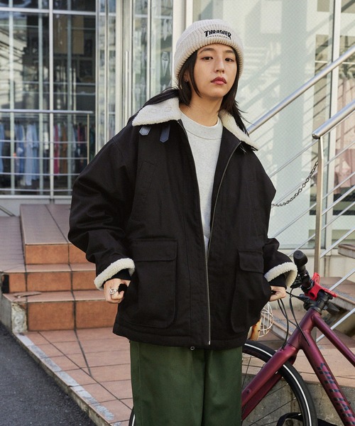 「MONO-MART」 中綿ブルゾン M ベージュ レディース_画像3