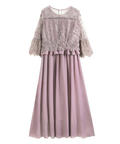 「DRESS PLUS」 7分袖ワンピース X-LARGE グレー レディース_画像8