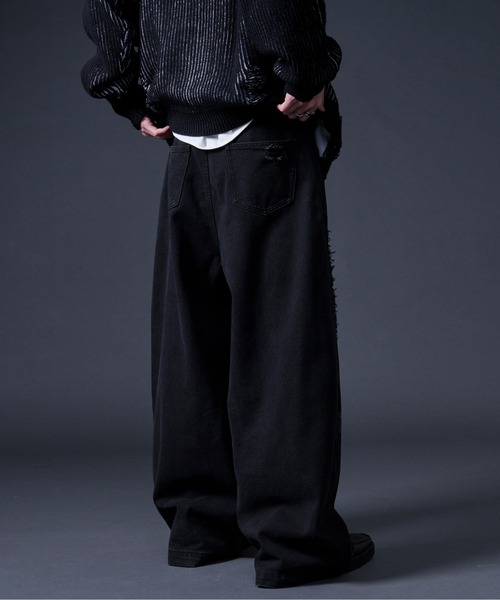 「Ellno Loset」 デニムパンツ X-SMALL ブラック メンズ_画像3