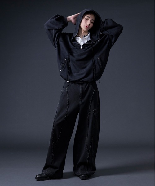 「Ellno Loset」 デニムパンツ X-SMALL ブラック メンズ_画像5