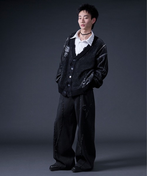 「Ellno Loset」 デニムパンツ X-SMALL ブラック メンズ_画像6