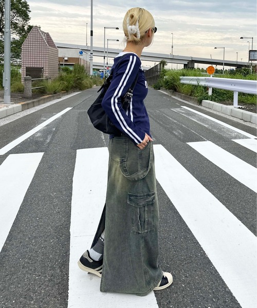 「sedacle girl」 デニムスカート MEDIUM インディゴブルー レディース_画像3