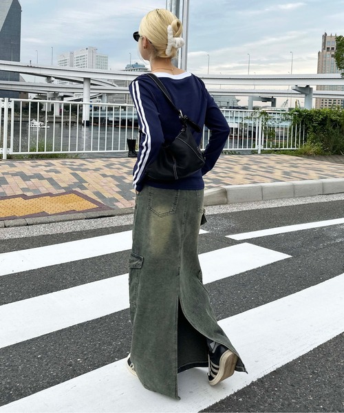 「sedacle girl」 デニムスカート MEDIUM インディゴブルー レディース_画像4