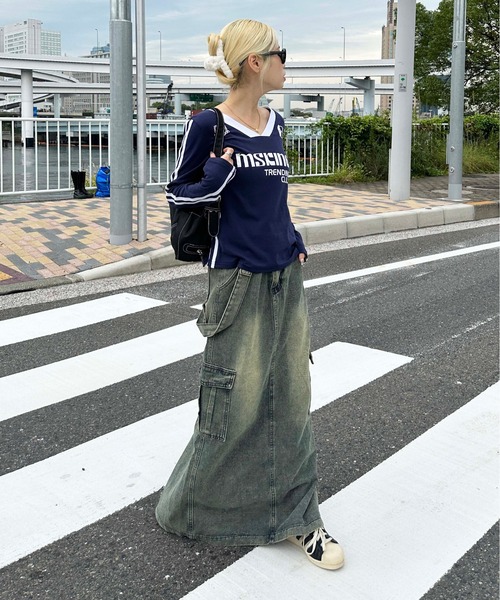 「sedacle girl」 デニムスカート MEDIUM インディゴブルー レディース_画像5