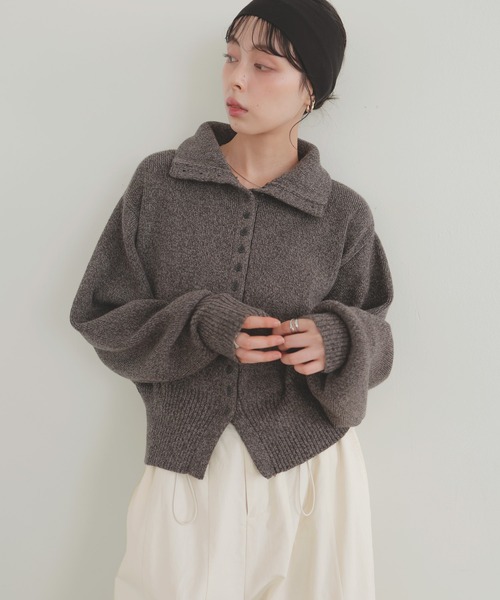 「LIAN」 ニットカーディガン FREE ブラウン レディース_画像2