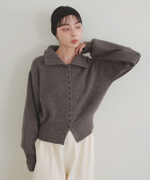 「LIAN」 ニットカーディガン FREE ブラウン レディース_画像3