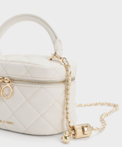 「CHARLES & KEITH」 ショルダーバッグ S ホワイト レディース_画像3