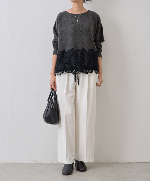 「BEARDSLEY」 パンツ 1 ホワイト レディース_画像2