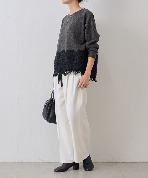 「BEARDSLEY」 パンツ 1 ホワイト レディース_画像3