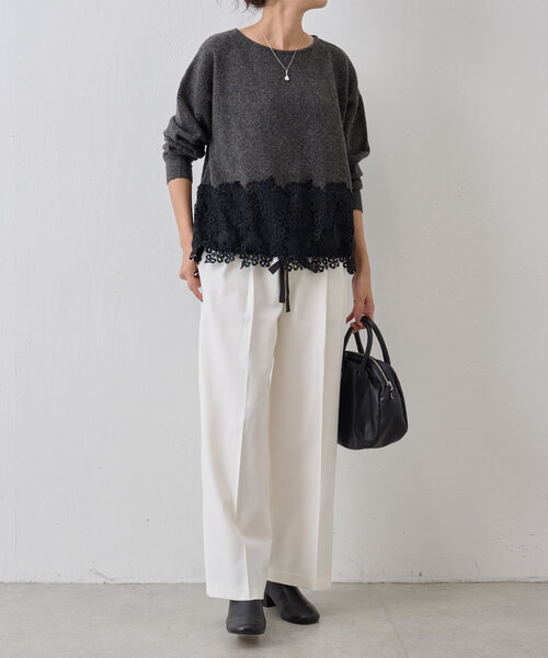 「BEARDSLEY」 パンツ 1 ホワイト レディース_画像6