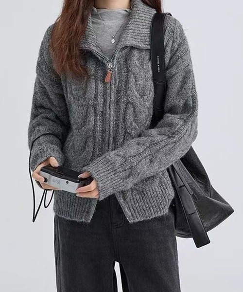 「meJane」 ニットカーディガン FREE ライトベージュ レディース_画像6