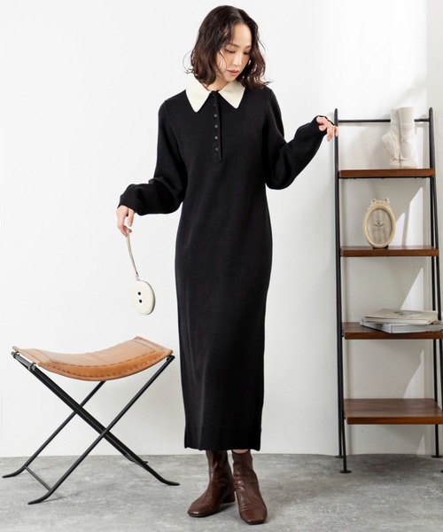 「MILLION CARATS」 長袖ワンピース FREE ブラック レディース_画像2