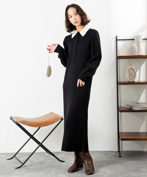 「MILLION CARATS」 長袖ワンピース FREE ブラック レディース_画像5