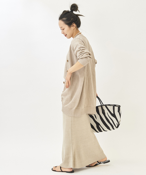 「Plage」 ニットスカート 38 ベージュ レディースの画像