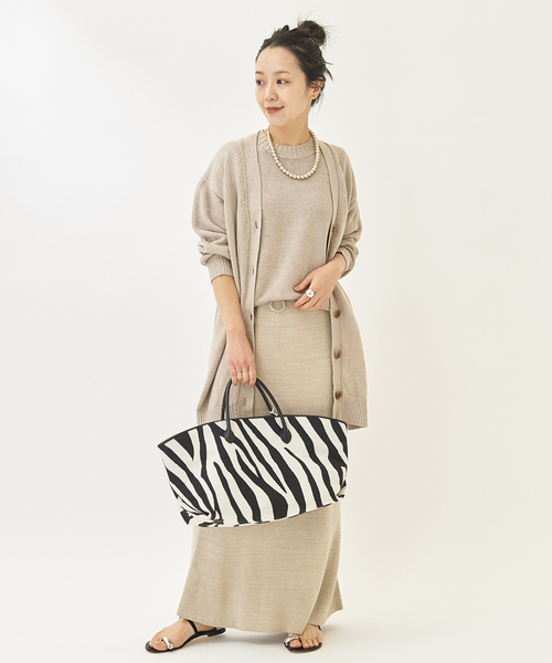 「Plage」 ニットスカート 38 ベージュ レディースの画像