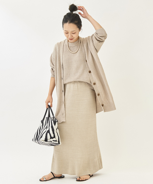 「Plage」 ニットスカート 38 ベージュ レディースの画像