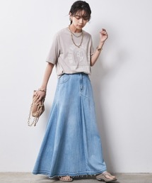 「CHIC STYLE」 ロングスカート L ブルー レディースの画像3