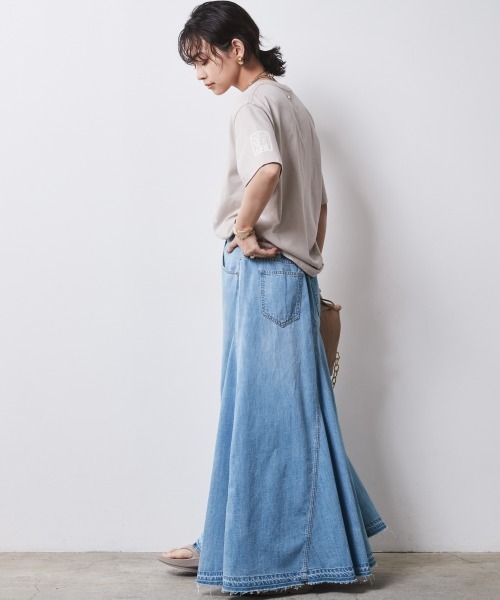 「CHIC STYLE」 ロングスカート L ブルー レディースの画像4