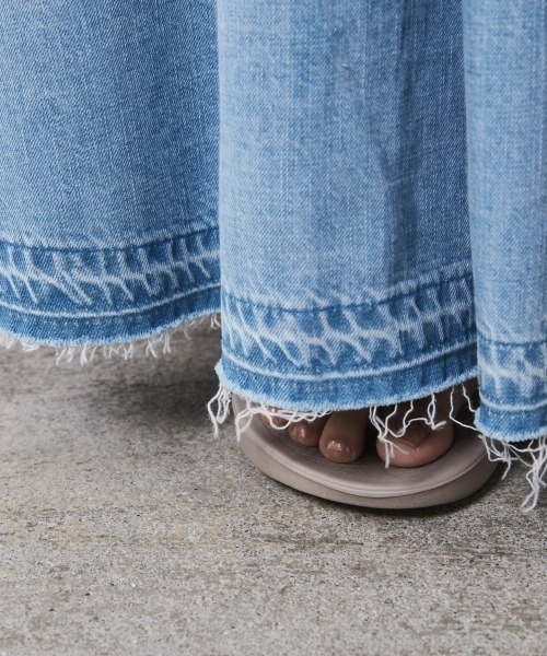 「CHIC STYLE」 ロングスカート L ブルー レディースの画像7