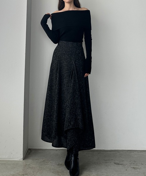 「Louere」 ロングスカート MEDIUM グレー レディース_画像2