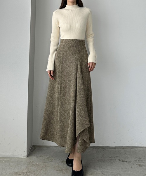 「Louere」 ロングスカート MEDIUM グレー レディース_画像5