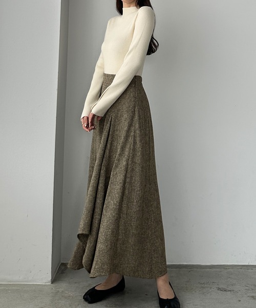 「Louere」 ロングスカート MEDIUM グレー レディース_画像6