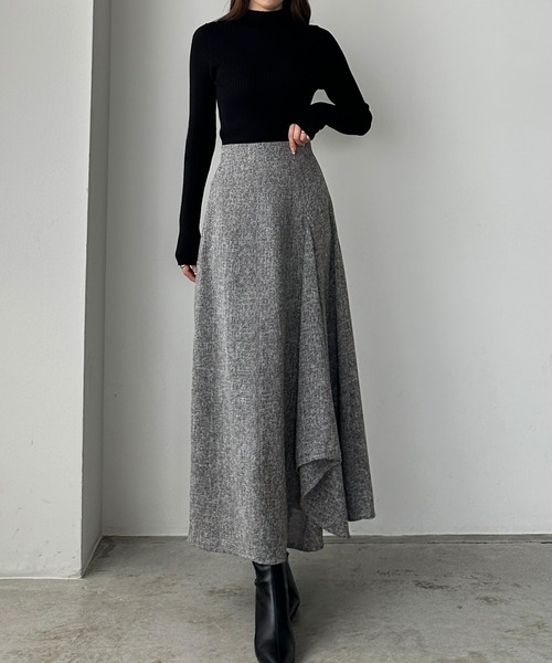 「Louere」 ロングスカート MEDIUM グレー レディース_画像9