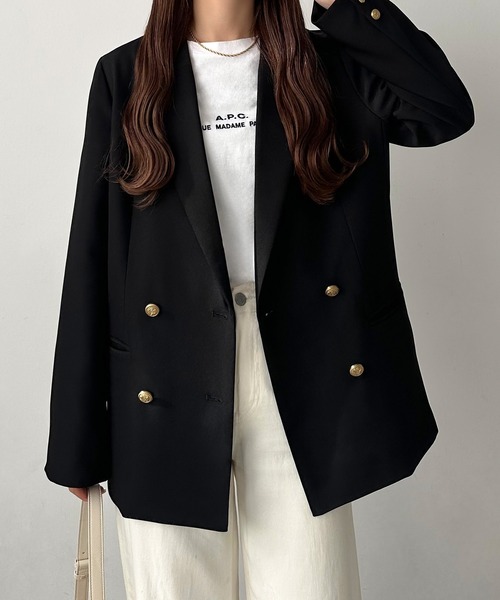 「callautia」 テーラードジャケット MEDIUM ブラック レディース_画像2