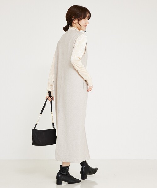 「abahouse mavie」 ノースリーブワンピース フリー チャコールグレー レディース_画像5