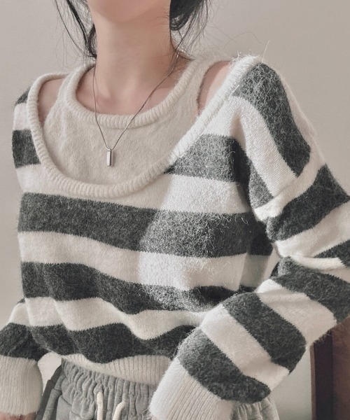 「LADY LIKE」 長袖ニット M レッド レディース_画像8