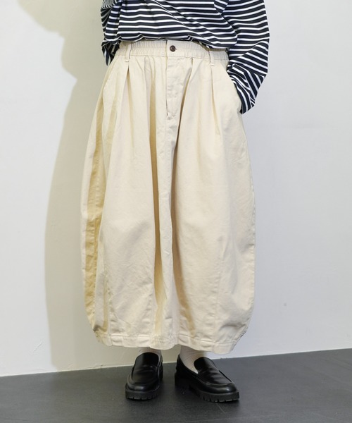 「HARVESTY」 ロングスカート 1 オリーブ レディースの画像