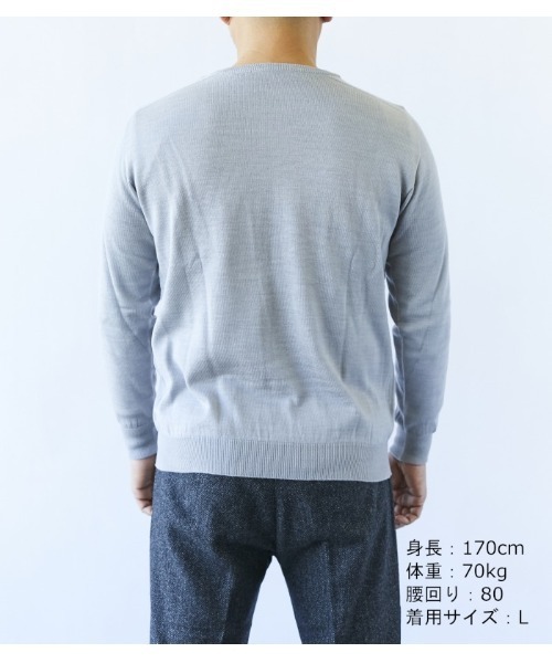 「CROSSPLUS ONLINE」 長袖ニット L ネイビー メンズ_画像9