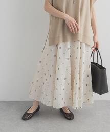 新品タグ付き！ かぐれ アーバンリサーチ 小紋柄スカート ミント 花柄 フレア URBAN RESEARCH DOORS（アーバンリサーチドアーズ） スカート 小柄