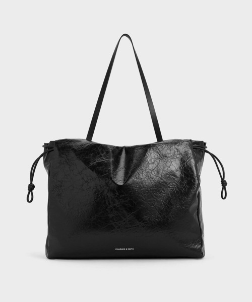 CHARLES & KEITH ブラック トートバッグ(XL) CHARLES ＆ KEITH（チャールズ&キース） 「CHARLES & KEITH」 トート