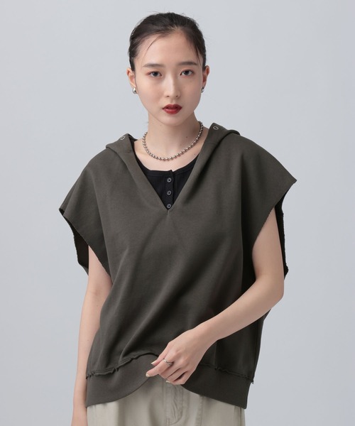 LEPSIM（レプシィム） tシャツ 裏毛フーディーノースリーブ 639418