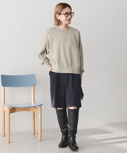 「AMERICAN HOLIC」 スウェットカットソー L グレイッシュベージュ レディース_画像4