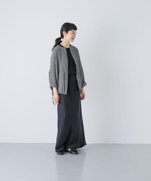 かぐれ(カグレ) チェックシャツ カーディガン レディース トップス かぐれ ブラウス シャツ リネンレーヨンチェックシャツカーディガン
