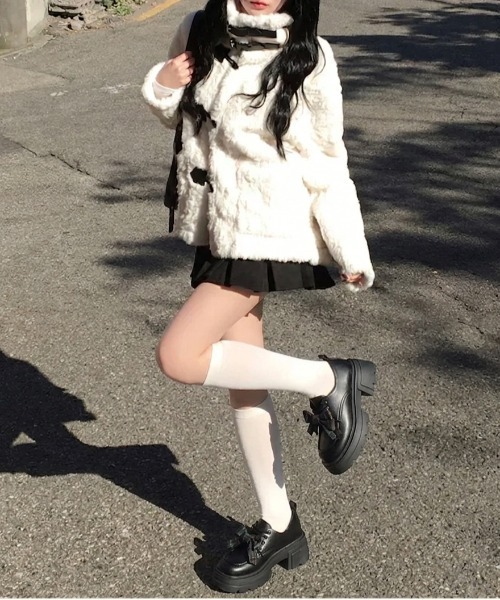 gossip!ロサンゼルス スニーカー 「JK厚底」レトロ チェック柄 リボン