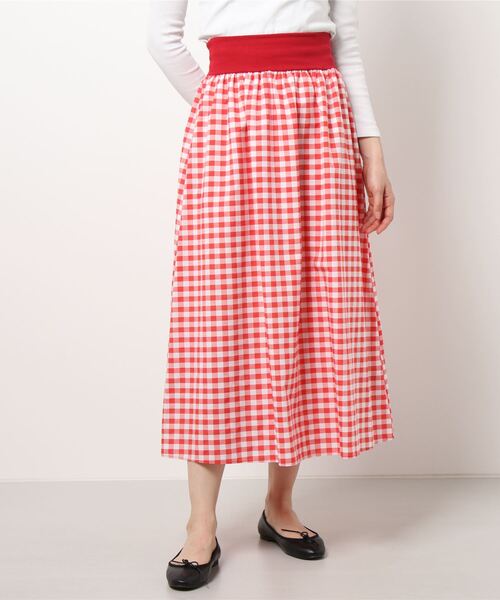 「To b. by agnes b.」 フレアスカート 38 レッド レディース_画像7