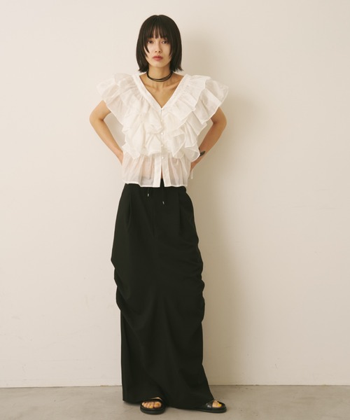 AIC. ブラウス シャツ ラッフルシアーブラウス レディース : ZOZOTOWN