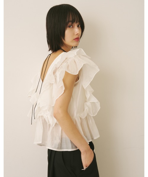 AIC. ブラウス シャツ ラッフルシアーブラウス レディース : ZOZOTOWN
