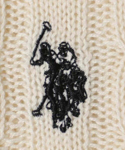 「U.S. POLO ASSN.」 半袖ニット FREE アイボリー レディース_画像7