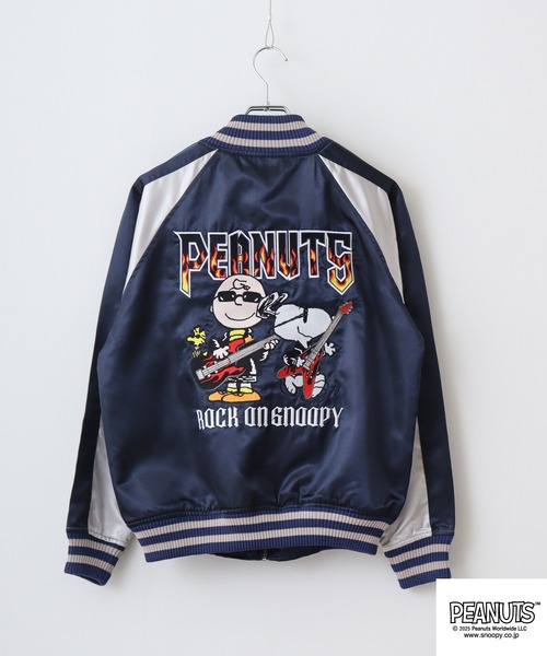 「PEANUTS」 スカジャン M ネイビー メンズ_画像3