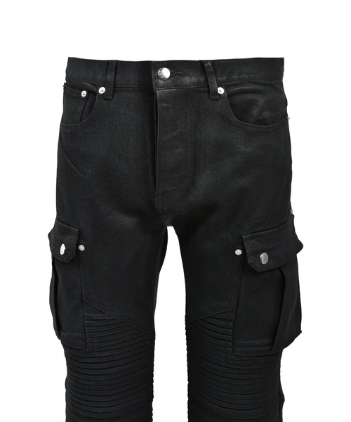 カーゴパンツ COATING SLIM BIKER CARGO PANTS メンズ レディースの画像