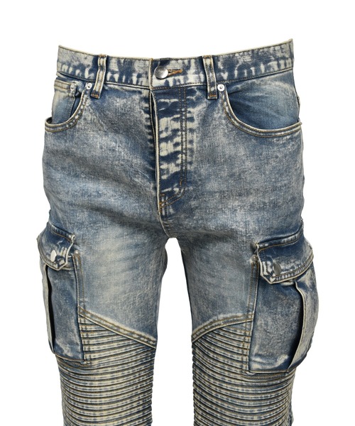 カーゴパンツ COATING SLIM BIKER CARGO PANTS メンズ レディースの画像