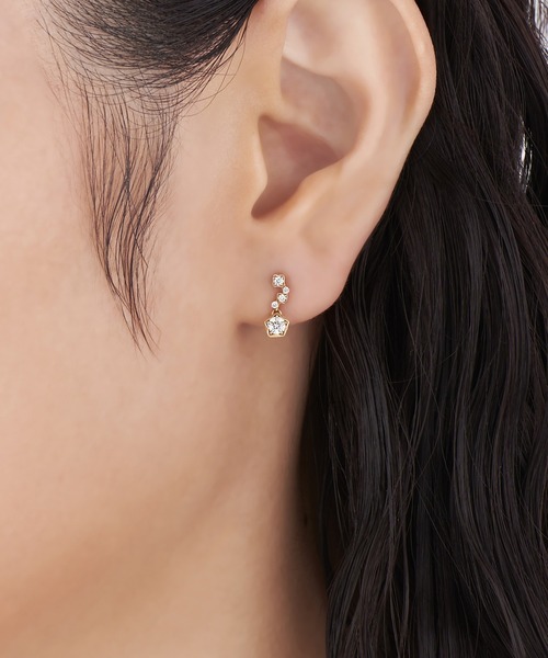 ピアス K18YG ダイヤモンド ピアス レディースの画像