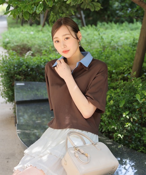 Honeys（ハニーズ） tシャツ 半袖 衿付トップス レディース : ZOZOTOWN